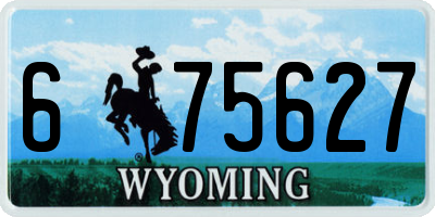 WY license plate 675627