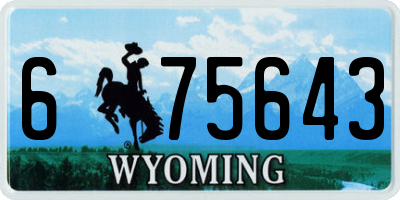 WY license plate 675643