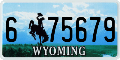 WY license plate 675679