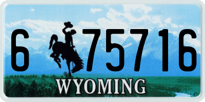 WY license plate 675716
