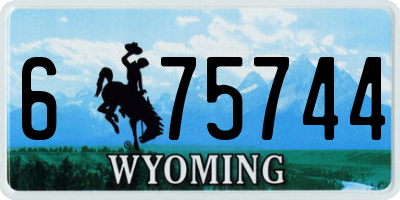 WY license plate 675744