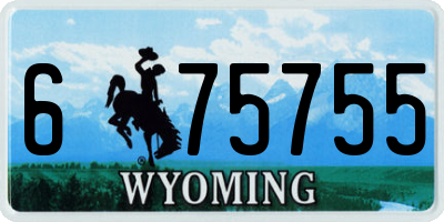 WY license plate 675755