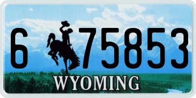 WY license plate 675853