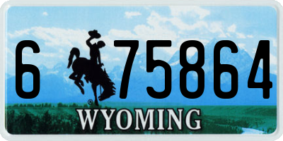 WY license plate 675864