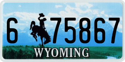 WY license plate 675867