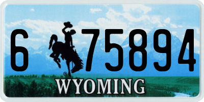 WY license plate 675894