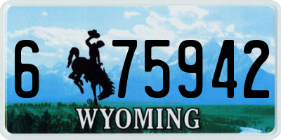 WY license plate 675942