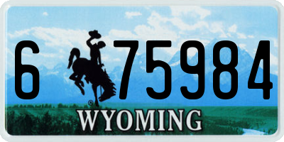 WY license plate 675984