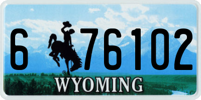 WY license plate 676102