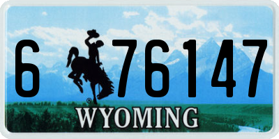 WY license plate 676147