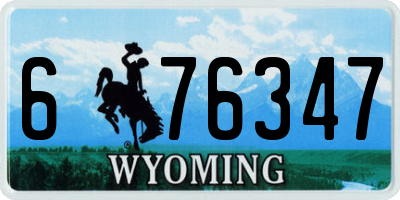 WY license plate 676347