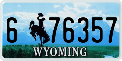 WY license plate 676357