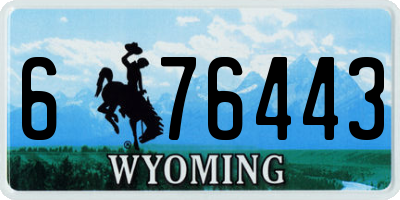 WY license plate 676443