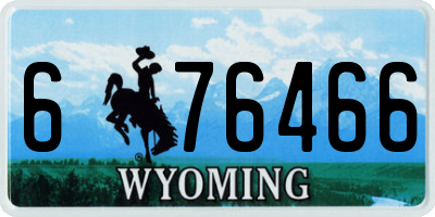 WY license plate 676466