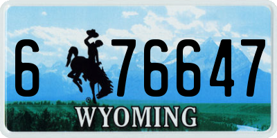 WY license plate 676647