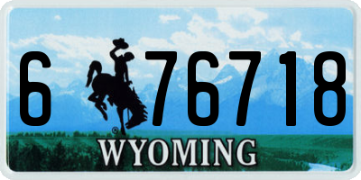 WY license plate 676718