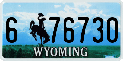 WY license plate 676730