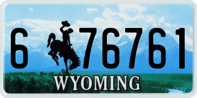 WY license plate 676761