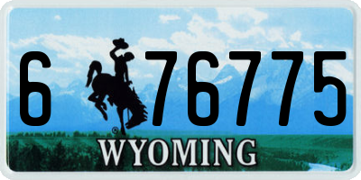 WY license plate 676775