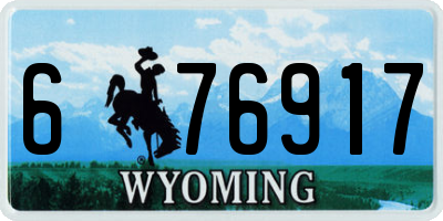 WY license plate 676917
