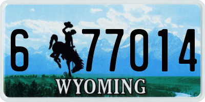 WY license plate 677014