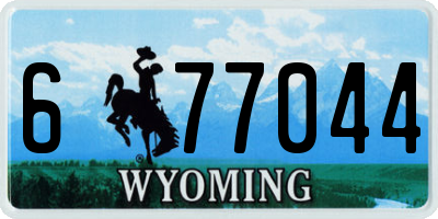 WY license plate 677044