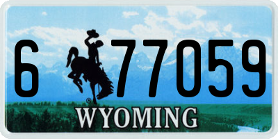 WY license plate 677059