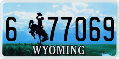 WY license plate 677069