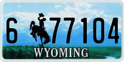 WY license plate 677104