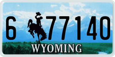 WY license plate 677140