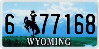 WY license plate 677168