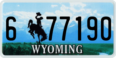 WY license plate 677190
