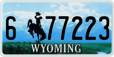 WY license plate 677223