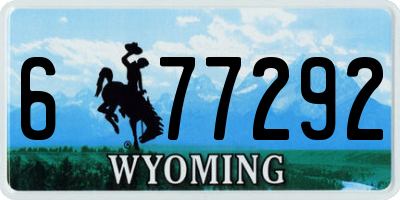 WY license plate 677292