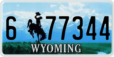 WY license plate 677344