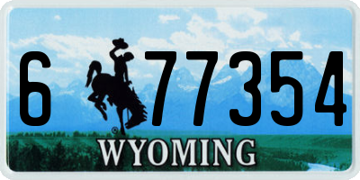 WY license plate 677354