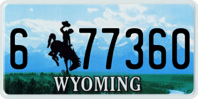WY license plate 677360