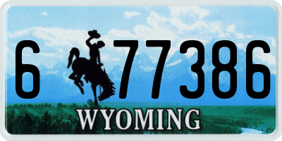 WY license plate 677386