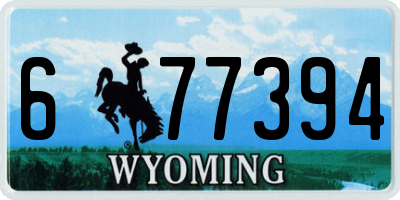 WY license plate 677394