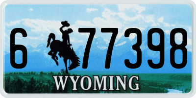 WY license plate 677398
