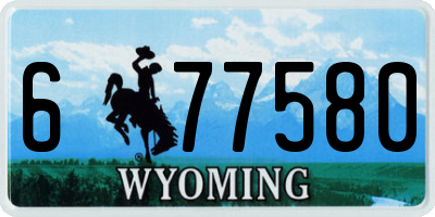 WY license plate 677580