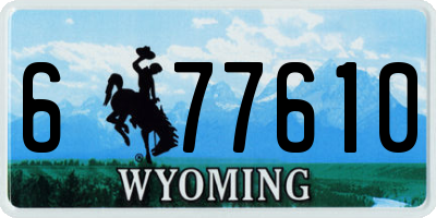 WY license plate 677610