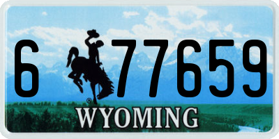 WY license plate 677659