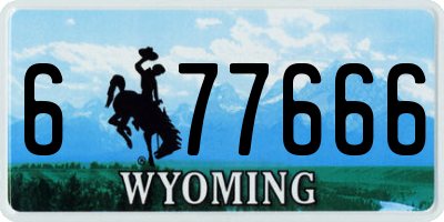 WY license plate 677666