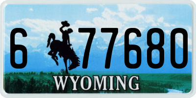 WY license plate 677680