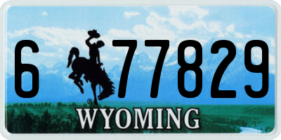 WY license plate 677829