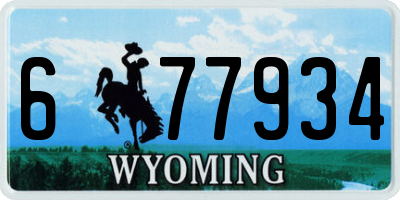 WY license plate 677934