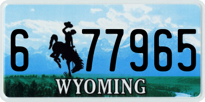 WY license plate 677965