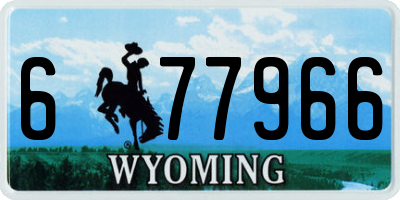 WY license plate 677966