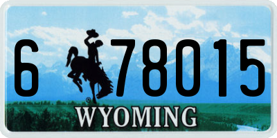 WY license plate 678015